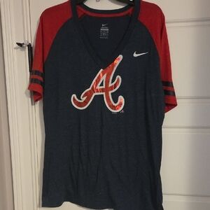 Nike Red and Blue T-Shirt with Logo